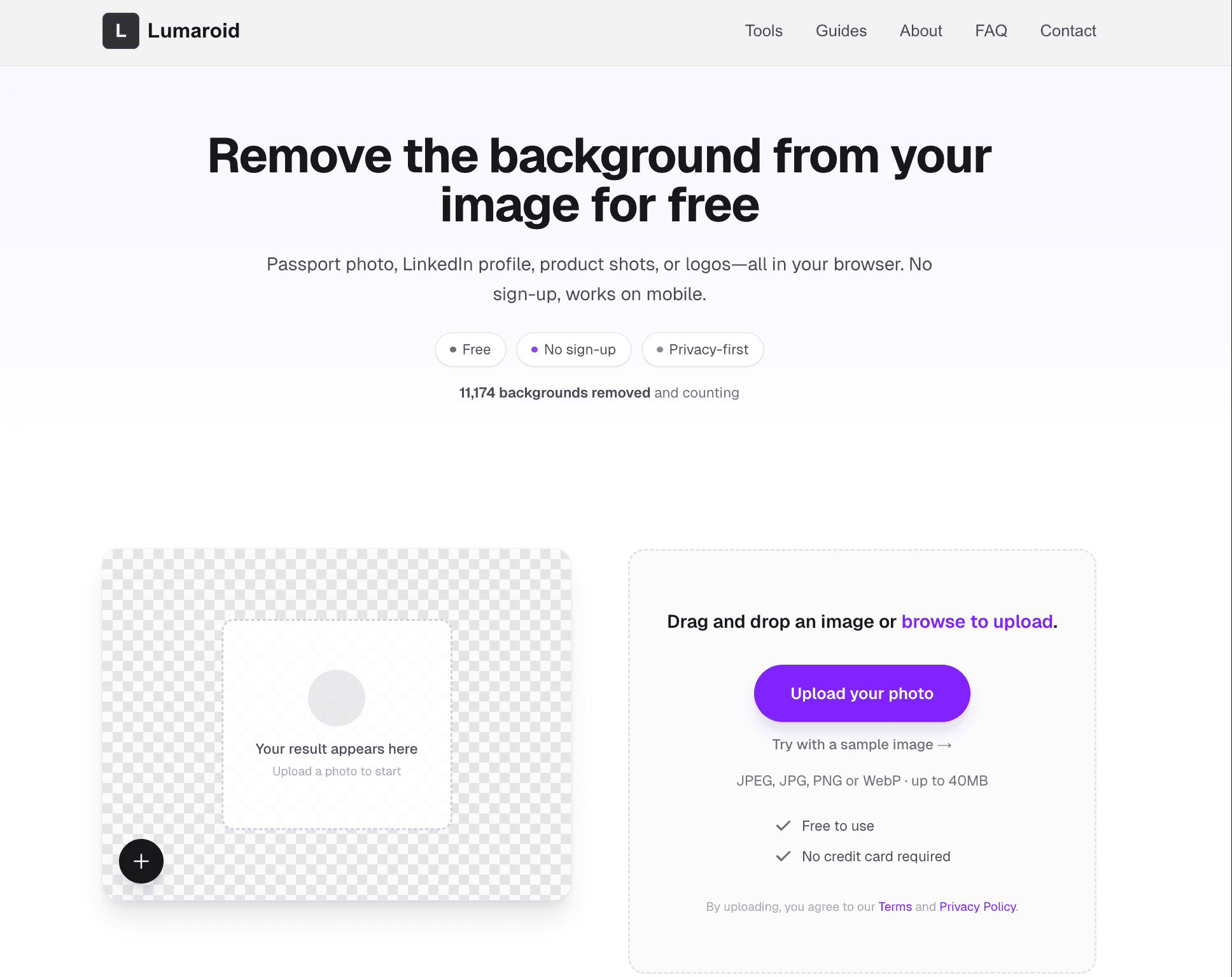 Lumaroid - Free Online Tools screenshot 1