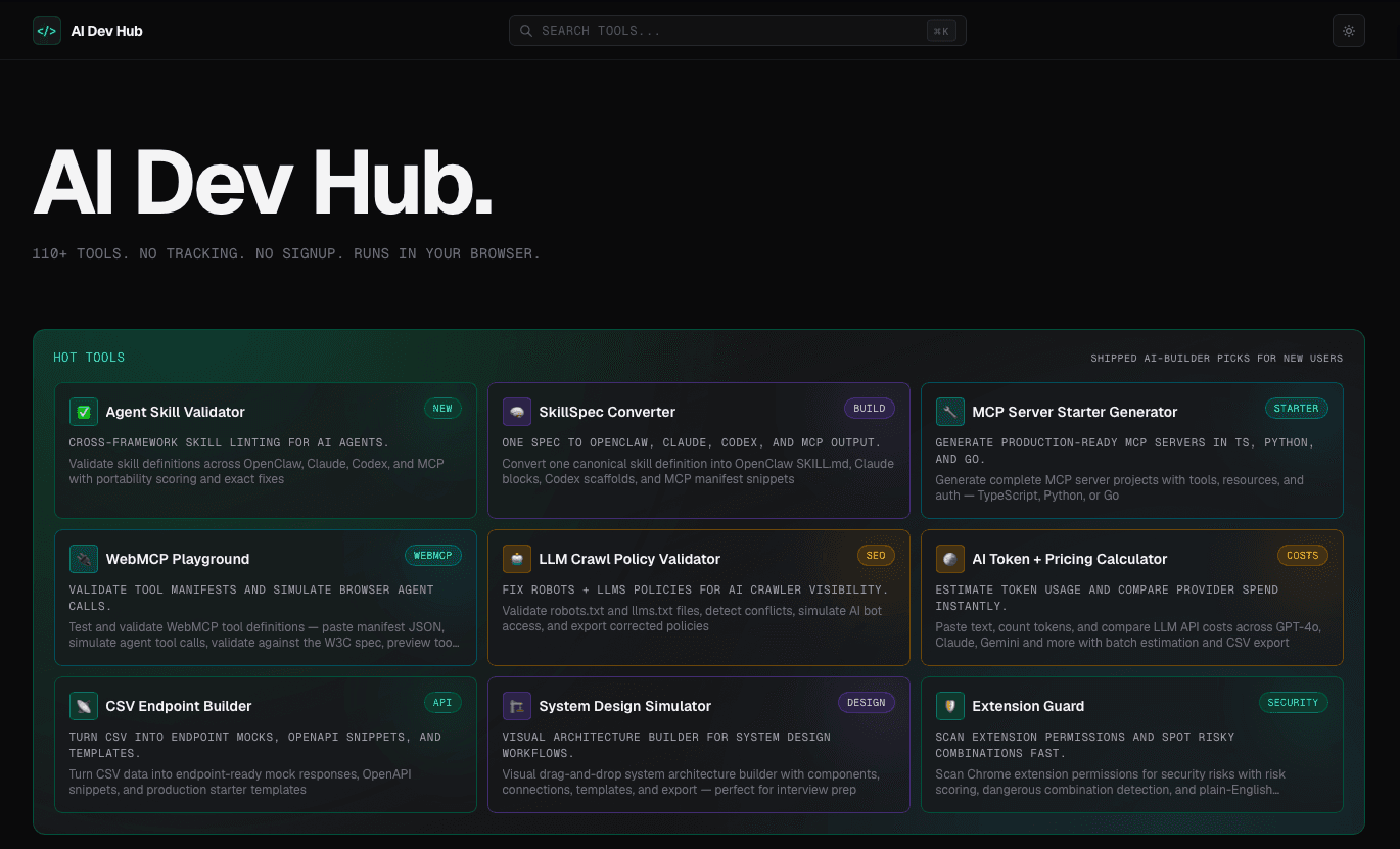 AI Dev Hub screenshot 1