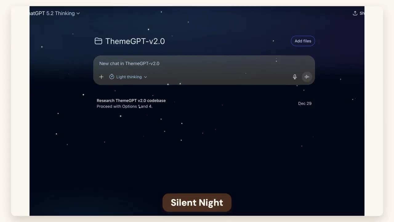 ChatGPT Themes & Dark Mode — ThemeGPT screenshot 1