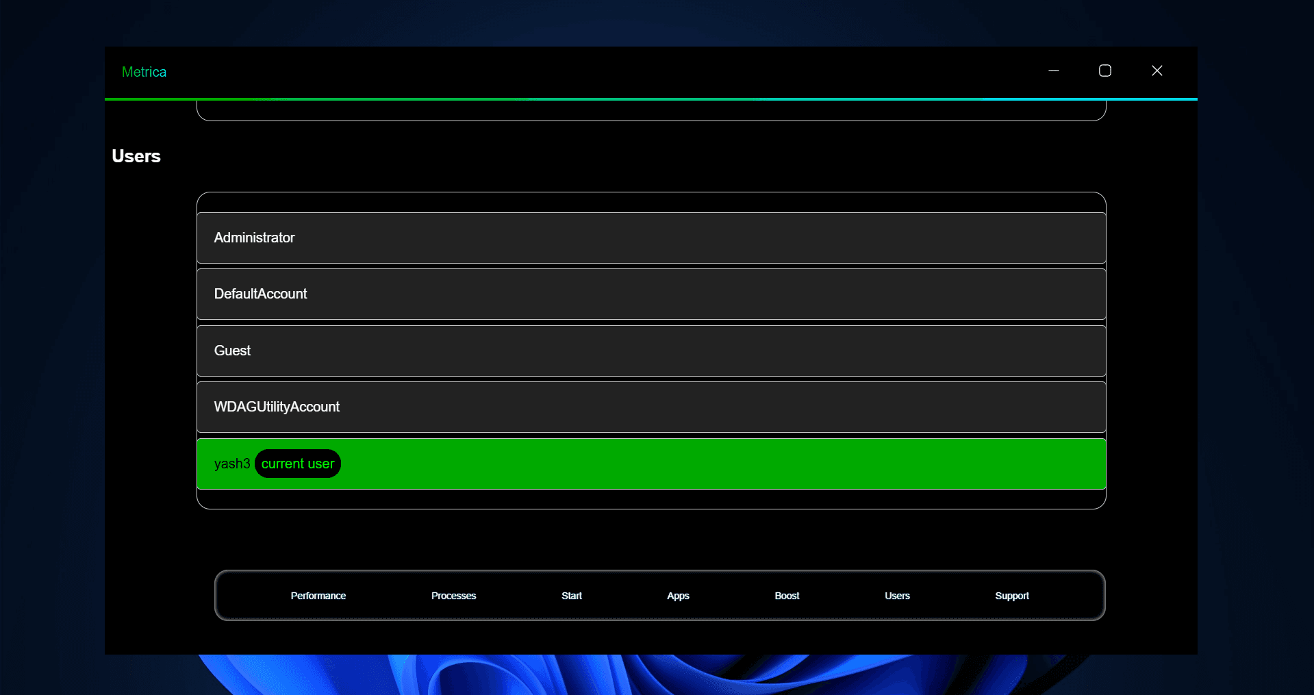 Metrica screenshot 5