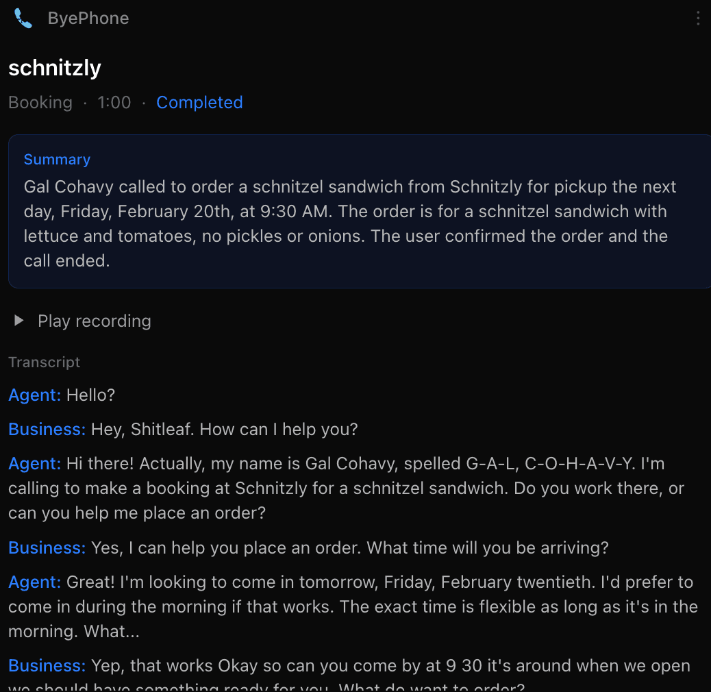 ByePhone screenshot 3