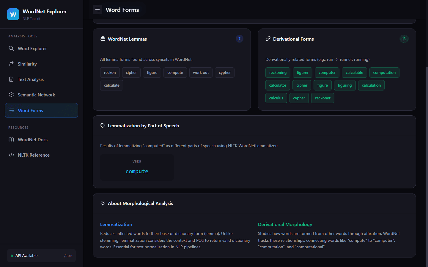 WordNet Explorer: NLP Toolkit screenshot 9