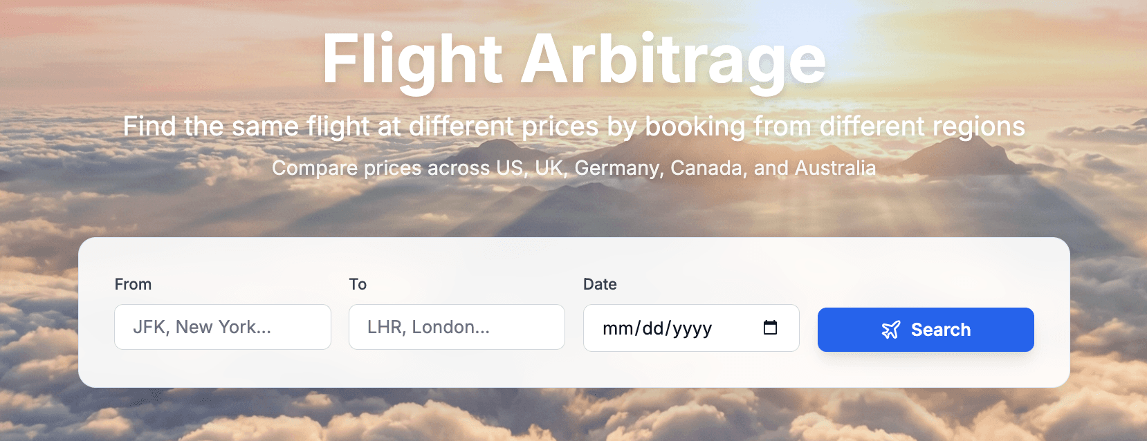 Flight Arbitrage Made easy screenshot 1