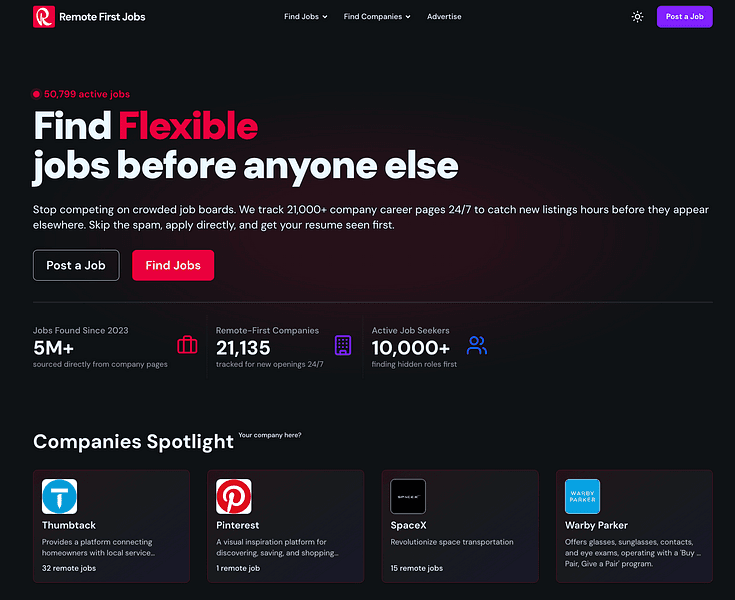 Remote First Jobs screenshot 1