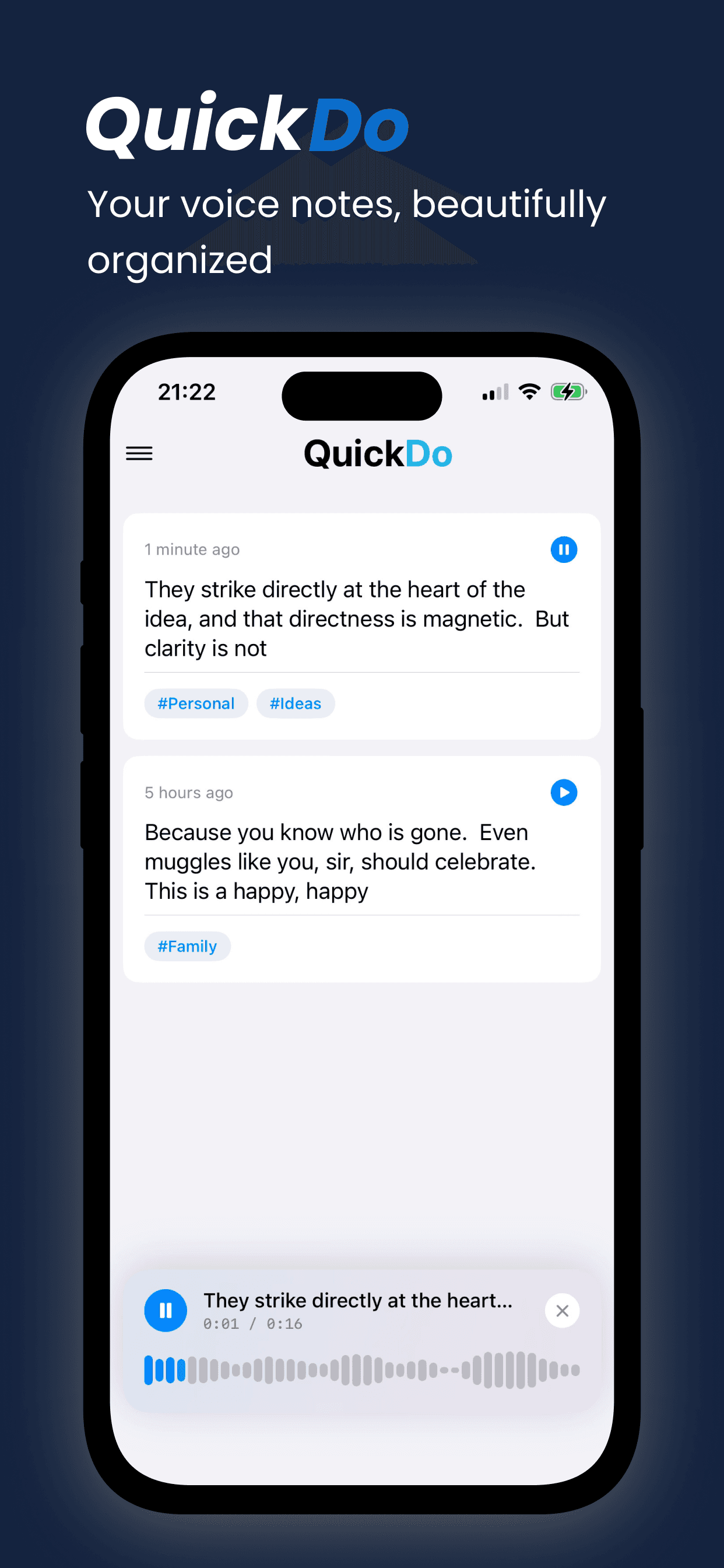 QuickDo — Voice Notes, Perfectly Written screenshot 2