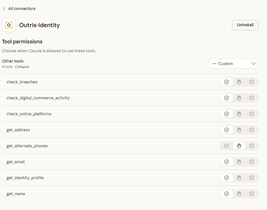 Outris Identity MCP screenshot 7