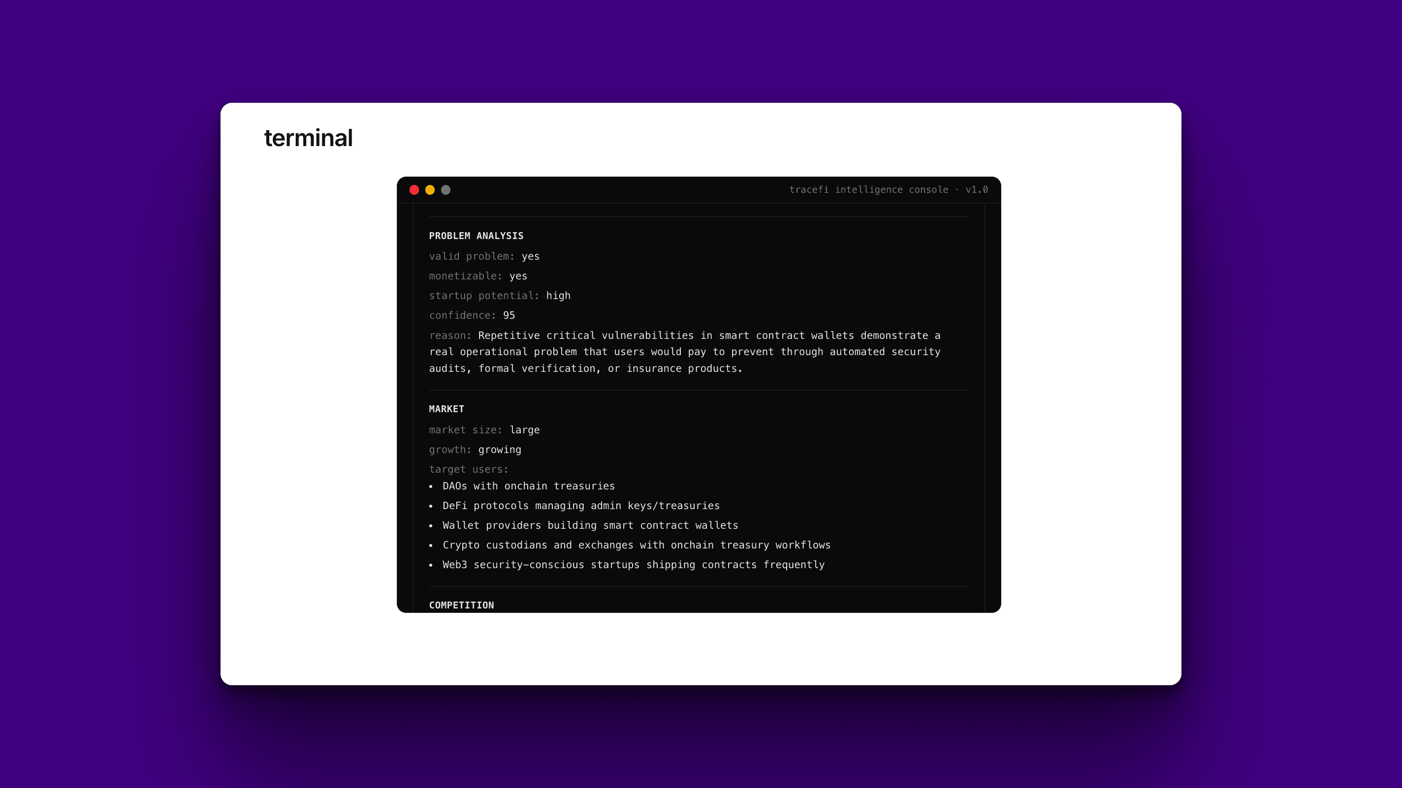 tracefi ~ startup validation screenshot 3