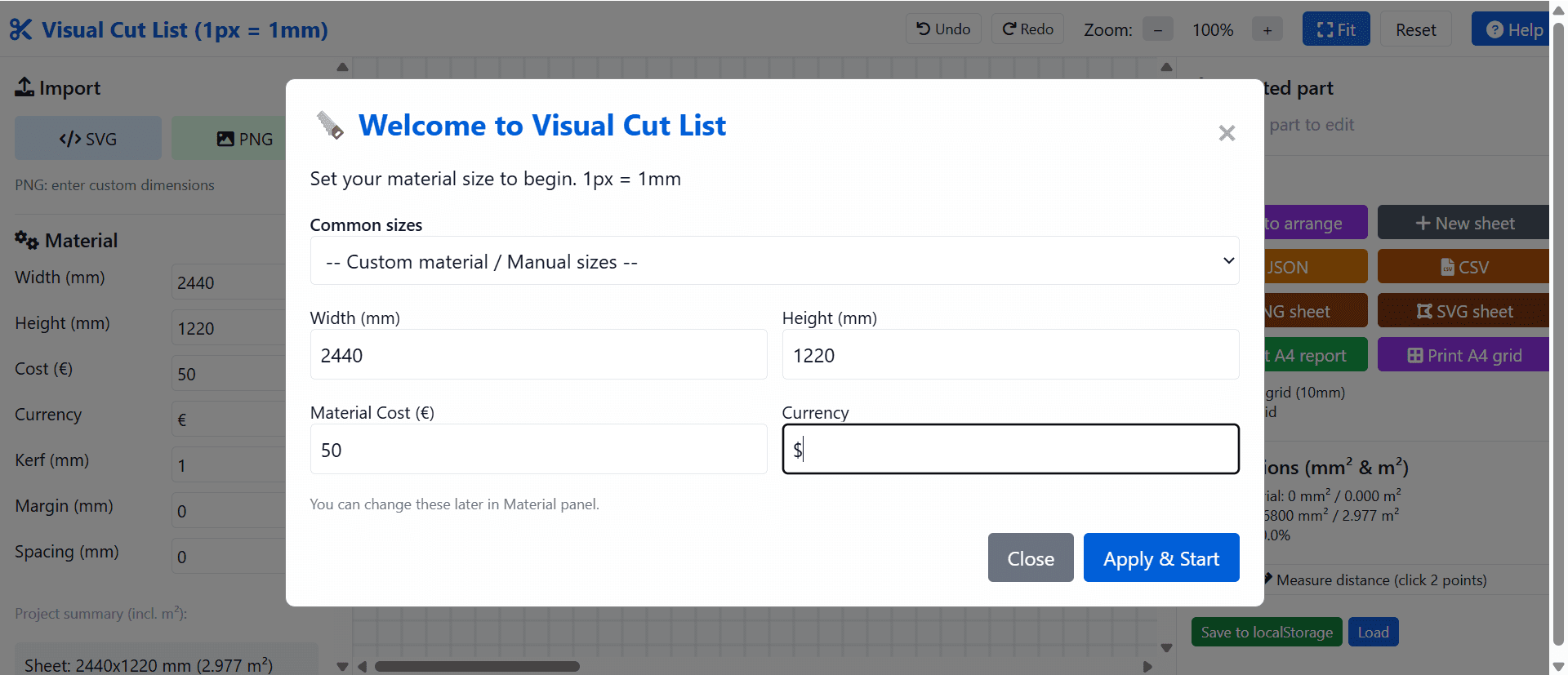 Visual Cut List screenshot 2