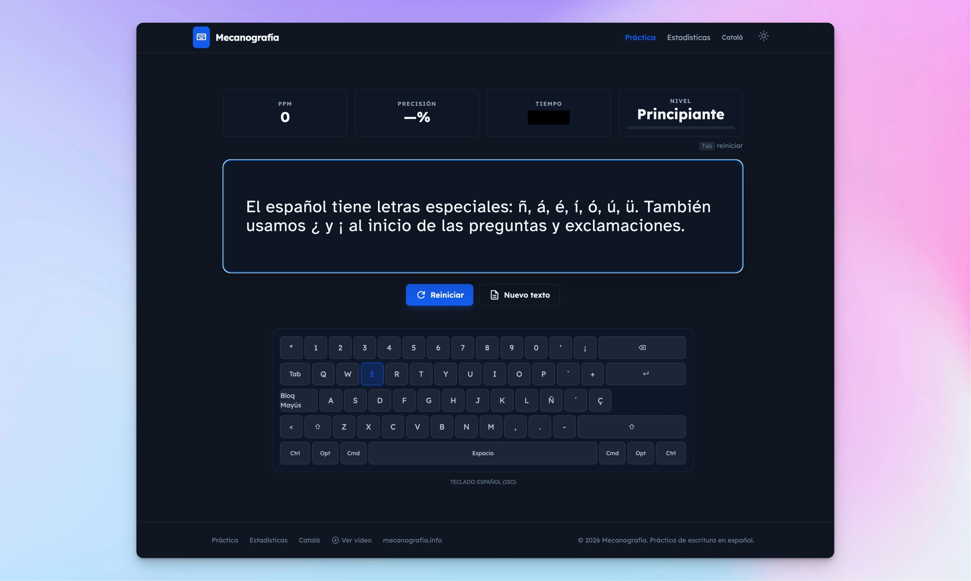 Mecanografia App screenshot 2