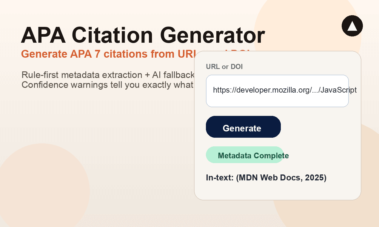 APA Citation Generator screenshot 1