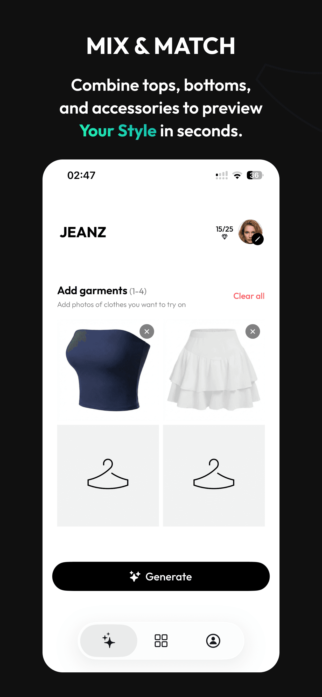 JEANZ: AI Outfit Plan & Closet screenshot 3