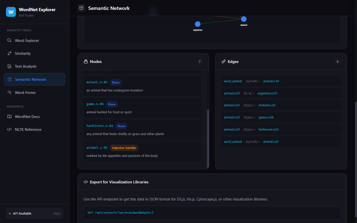 WordNet Explorer: NLP Toolkit screenshot 7