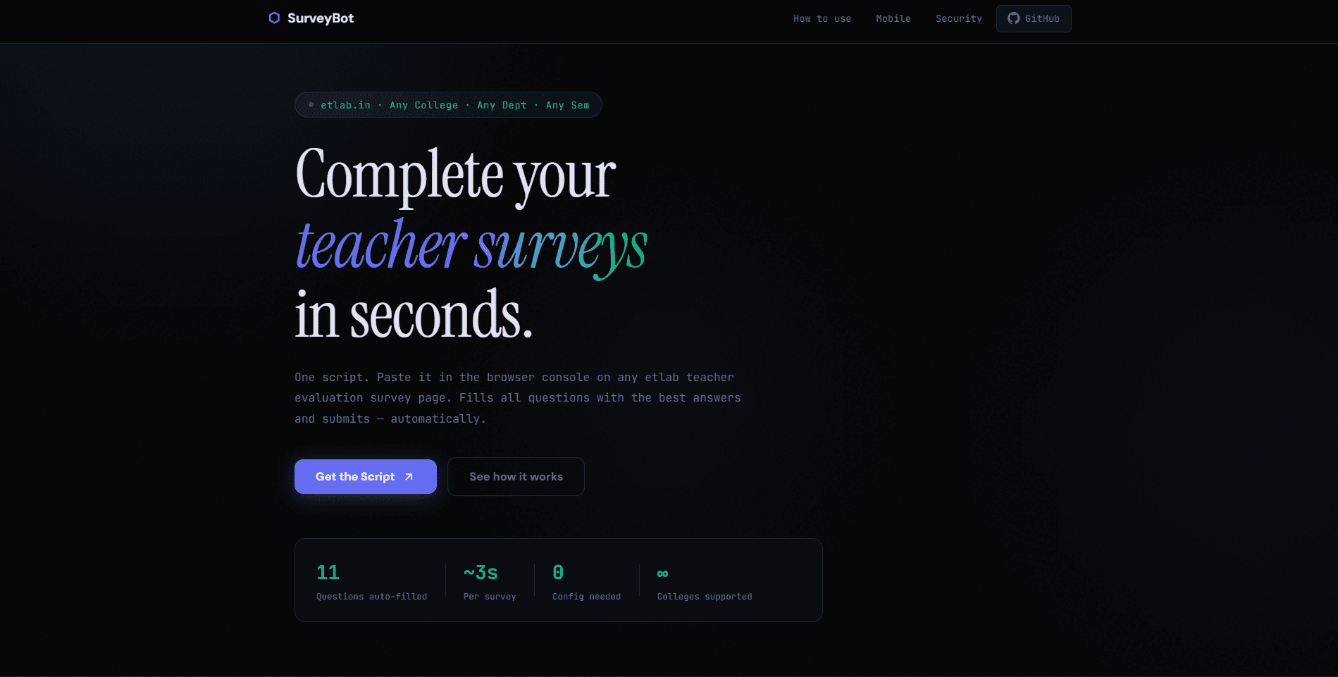 SurveyBot screenshot 1