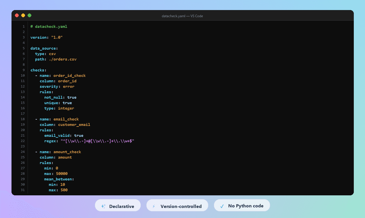 DataCheck screenshot 2