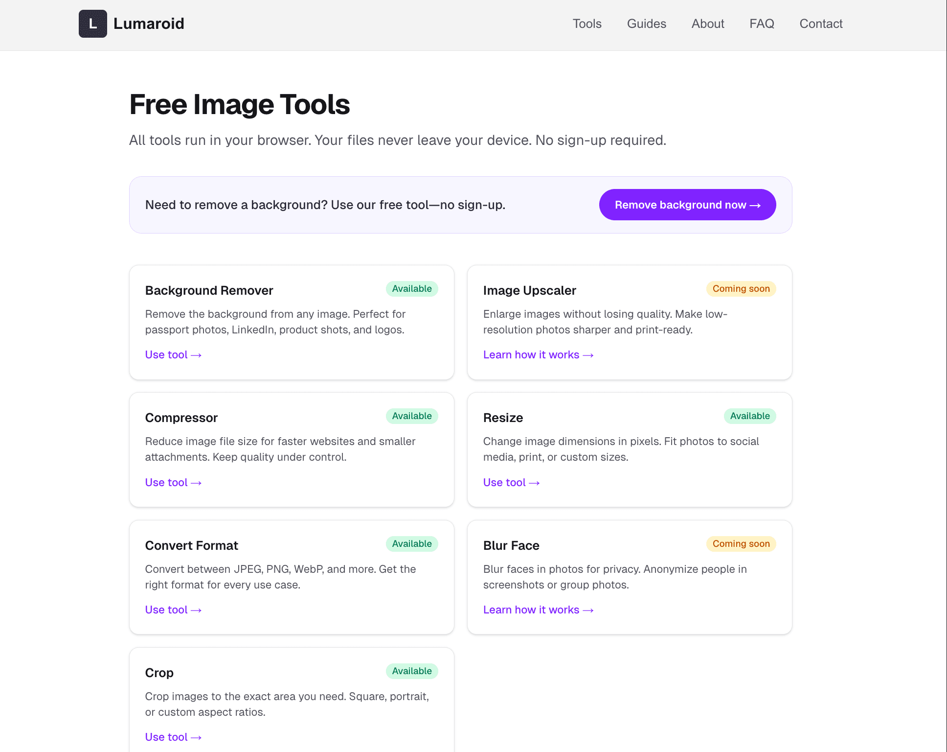 Lumaroid - Free Online Tools screenshot 4