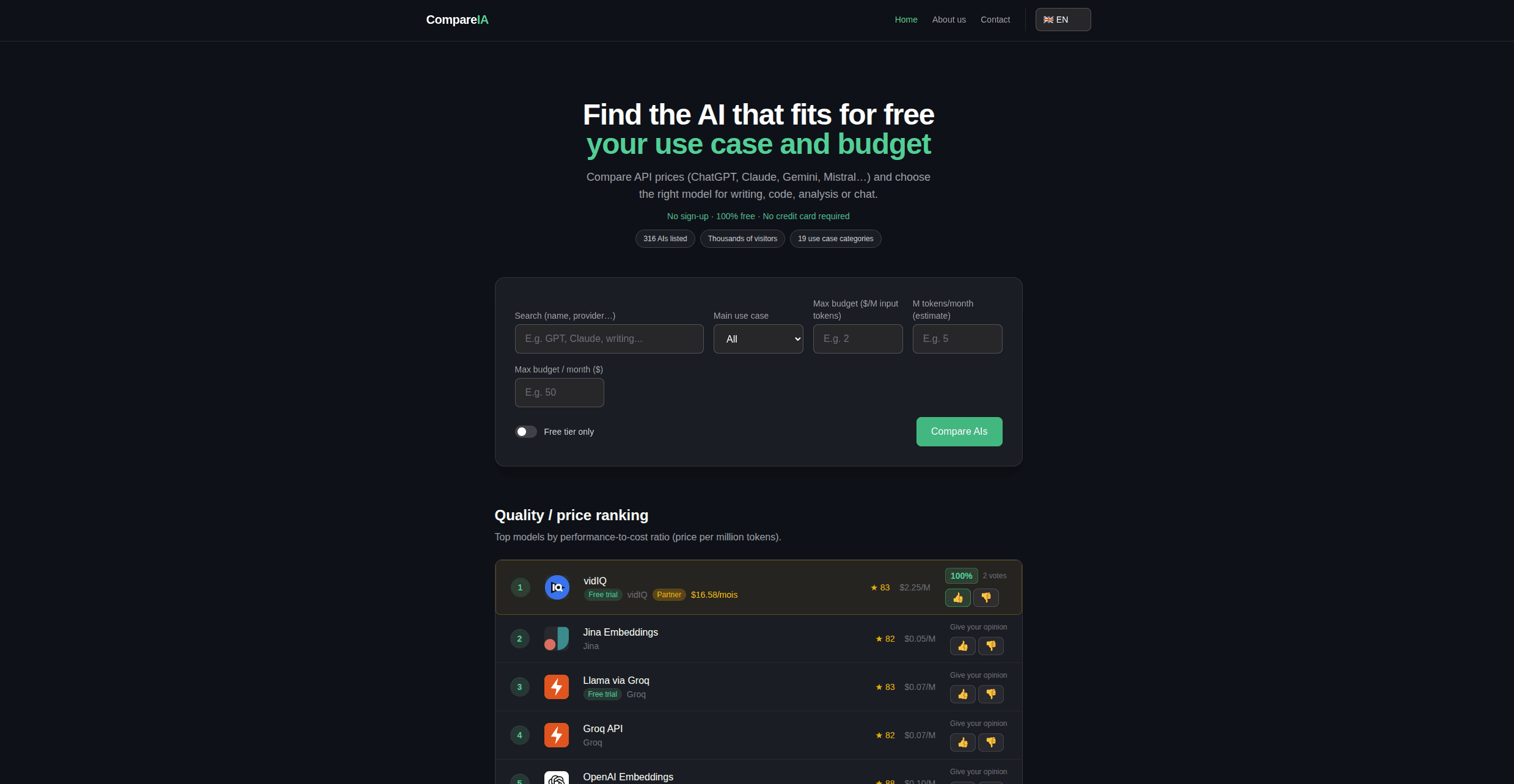 Compare IA screenshot 1