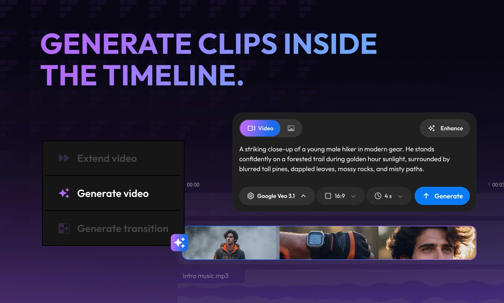 Flixier Generate AI Video in Timeline screenshot 2