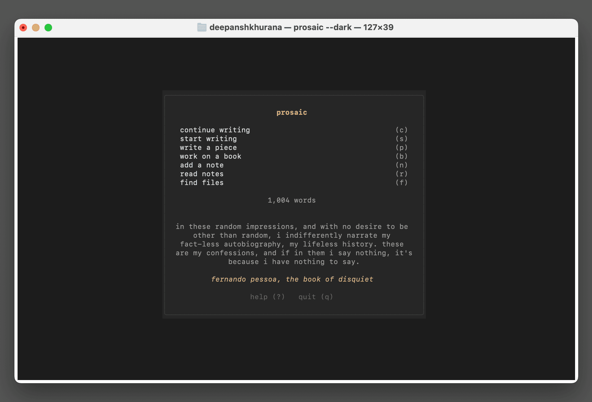 Prosaic screenshot 2