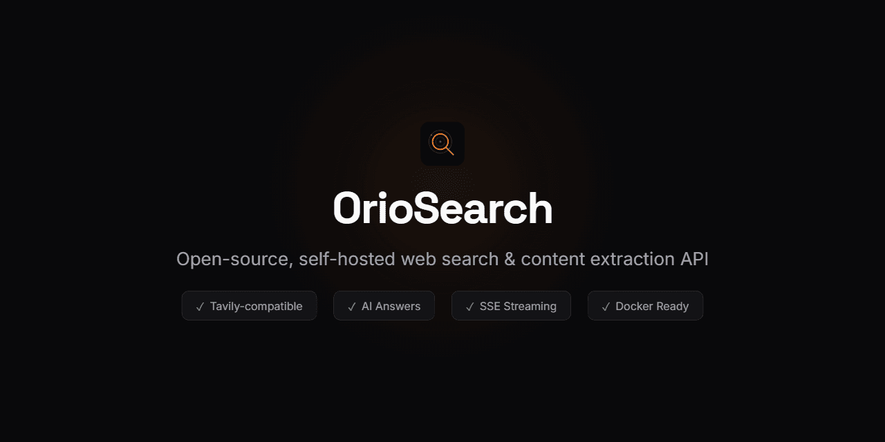 OrioSearch: Your AI Agent need WebSearch screenshot 2