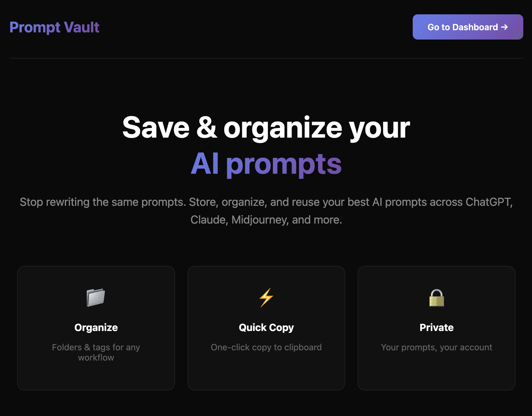 Prompt Vault screenshot 1