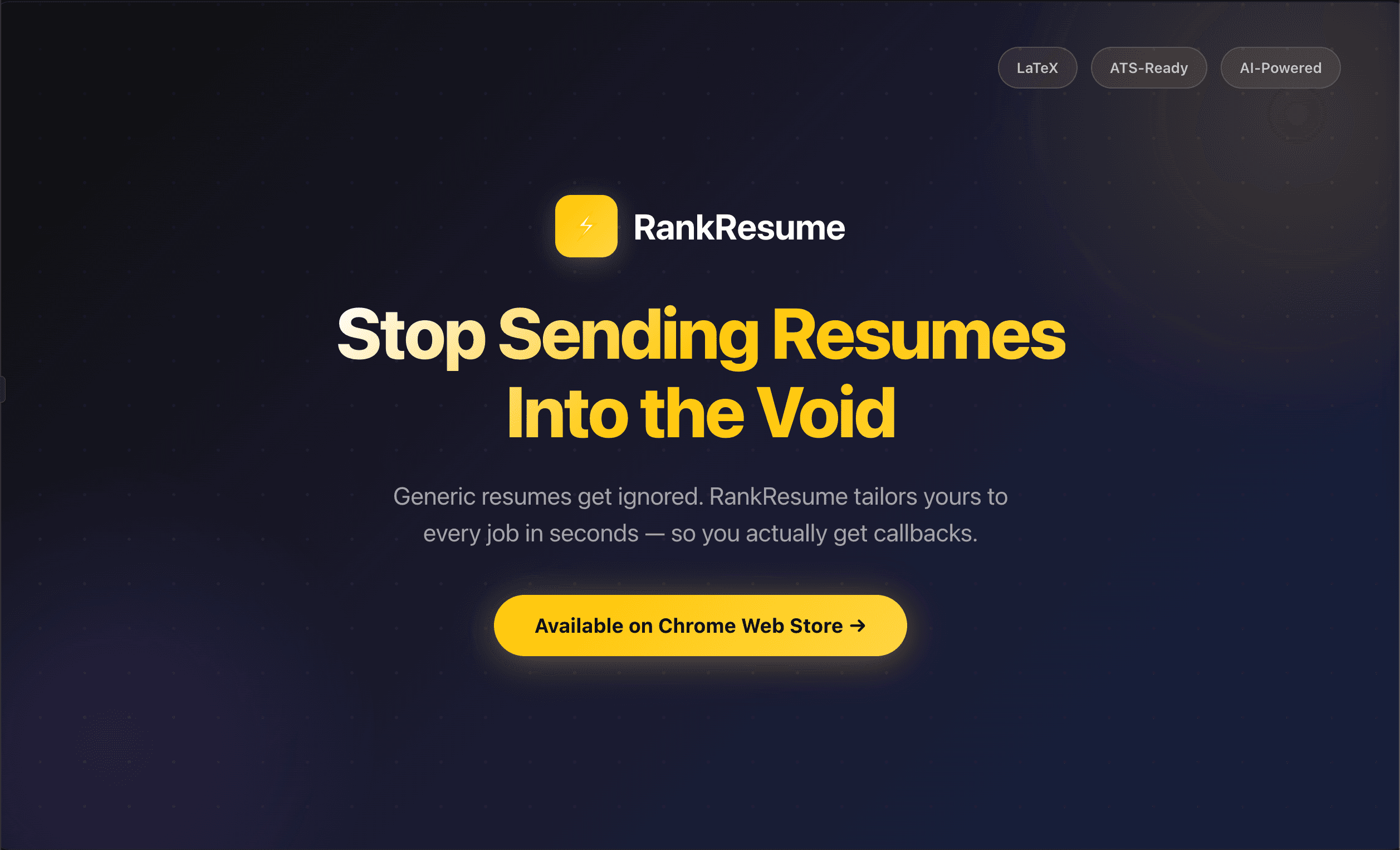 RankResume Chrome Extension screenshot 1