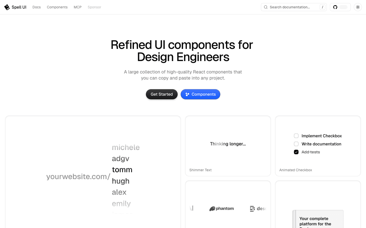 Spell UI screenshot 2