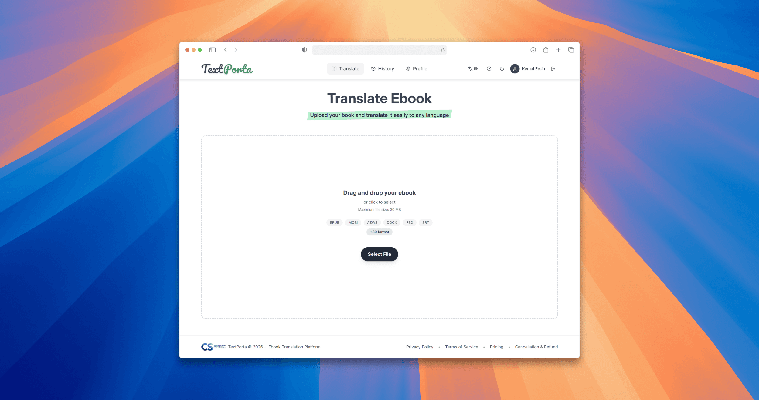 TextPorta - E-Book Translation Platform screenshot 2