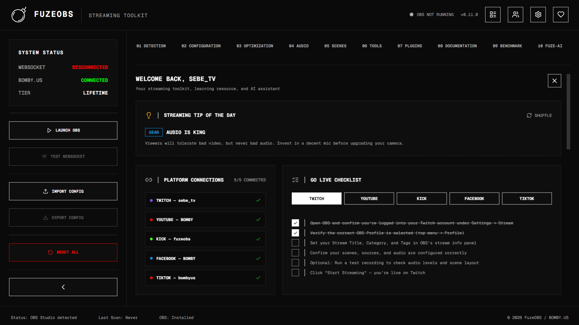 FuzeOBS screenshot 2