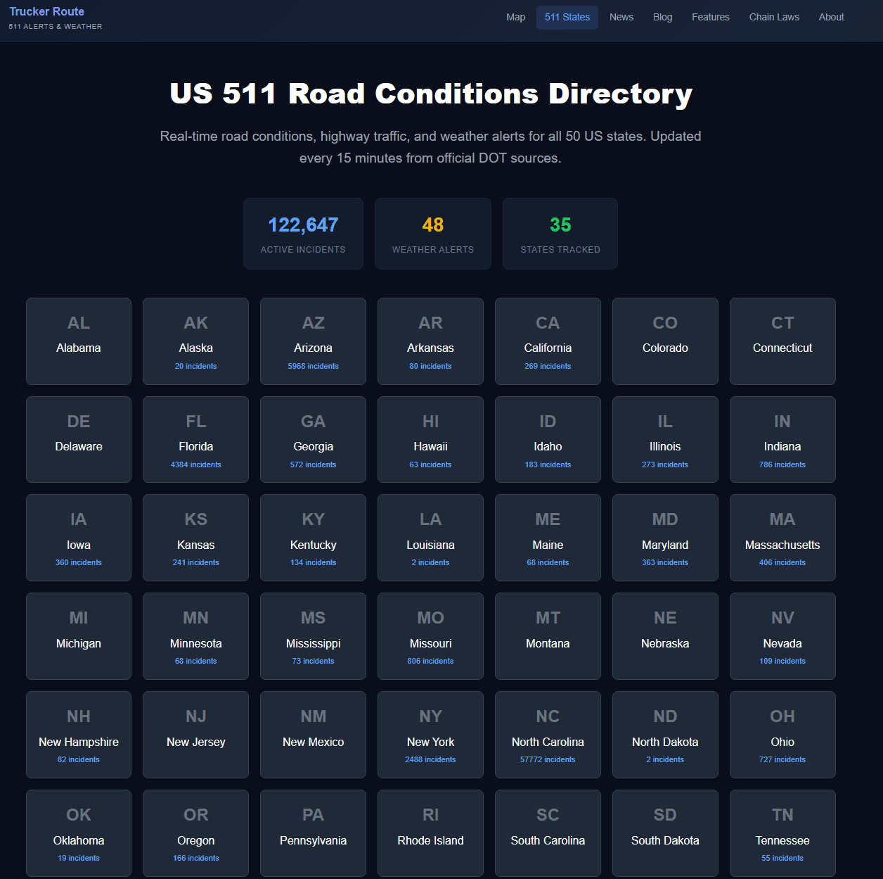 Trucker Route: 511 Alerts & Weather screenshot 2