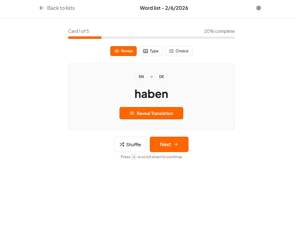 TextVocab screenshot 2