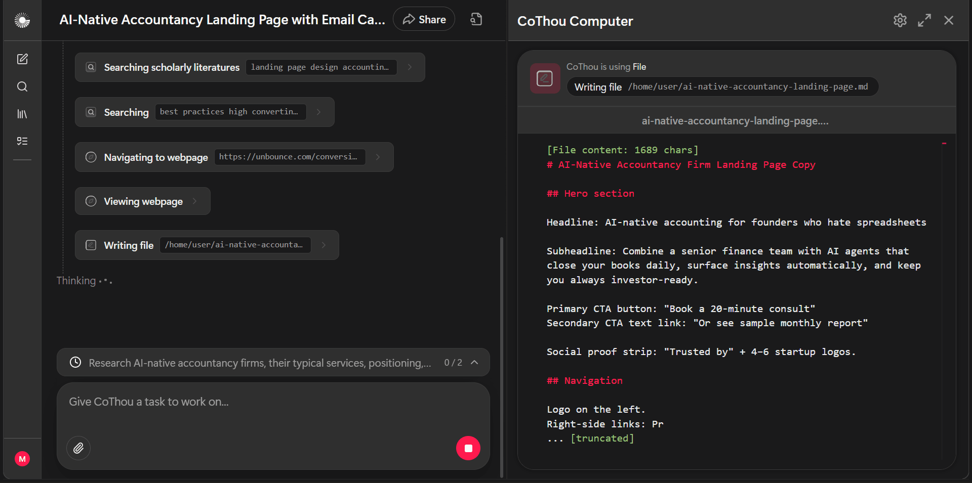 CoThou Autonomous Superagent screenshot 4