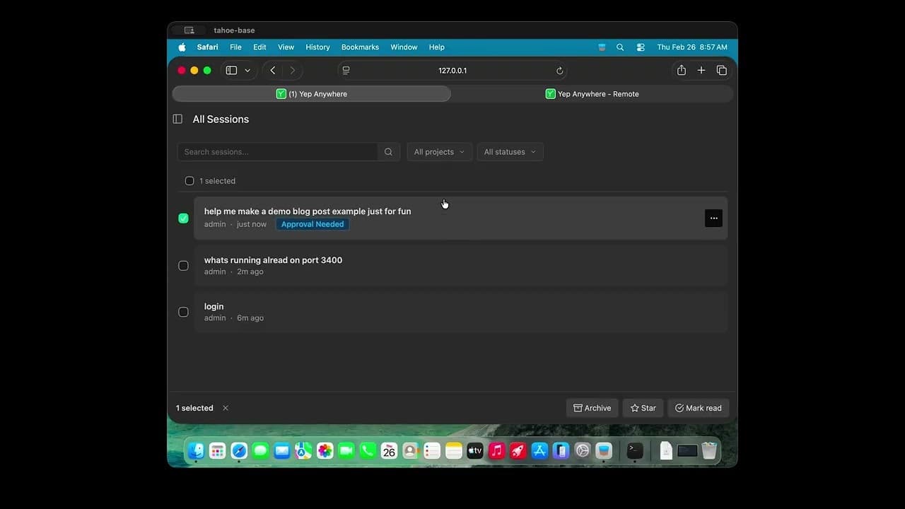 Yep Anywhere screenshot 1