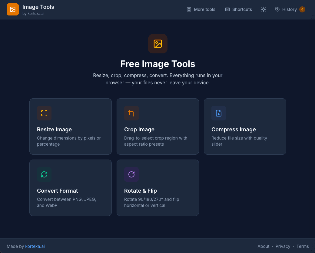 Free Image Tools by kortexa.ai screenshot 2