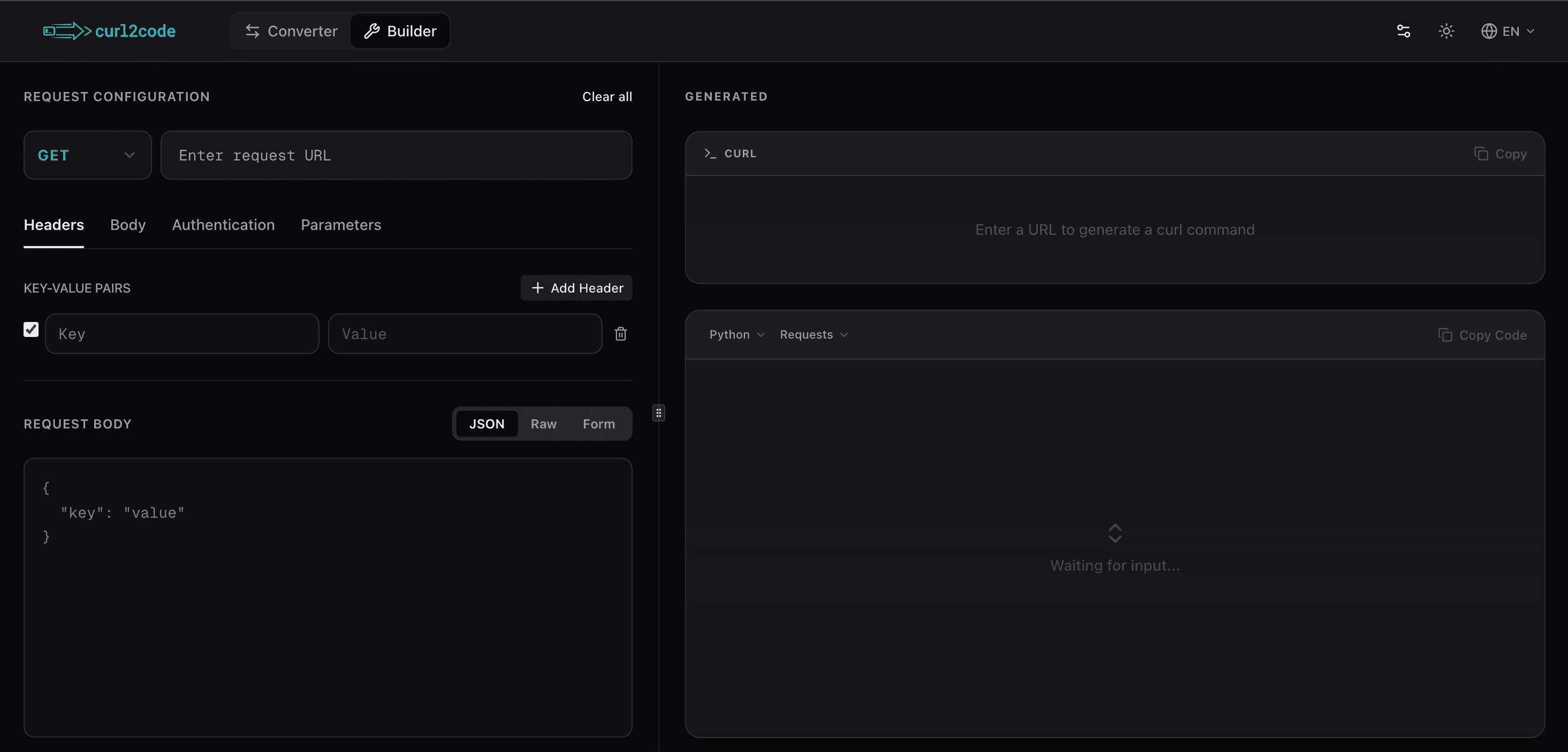curl2code screenshot 3