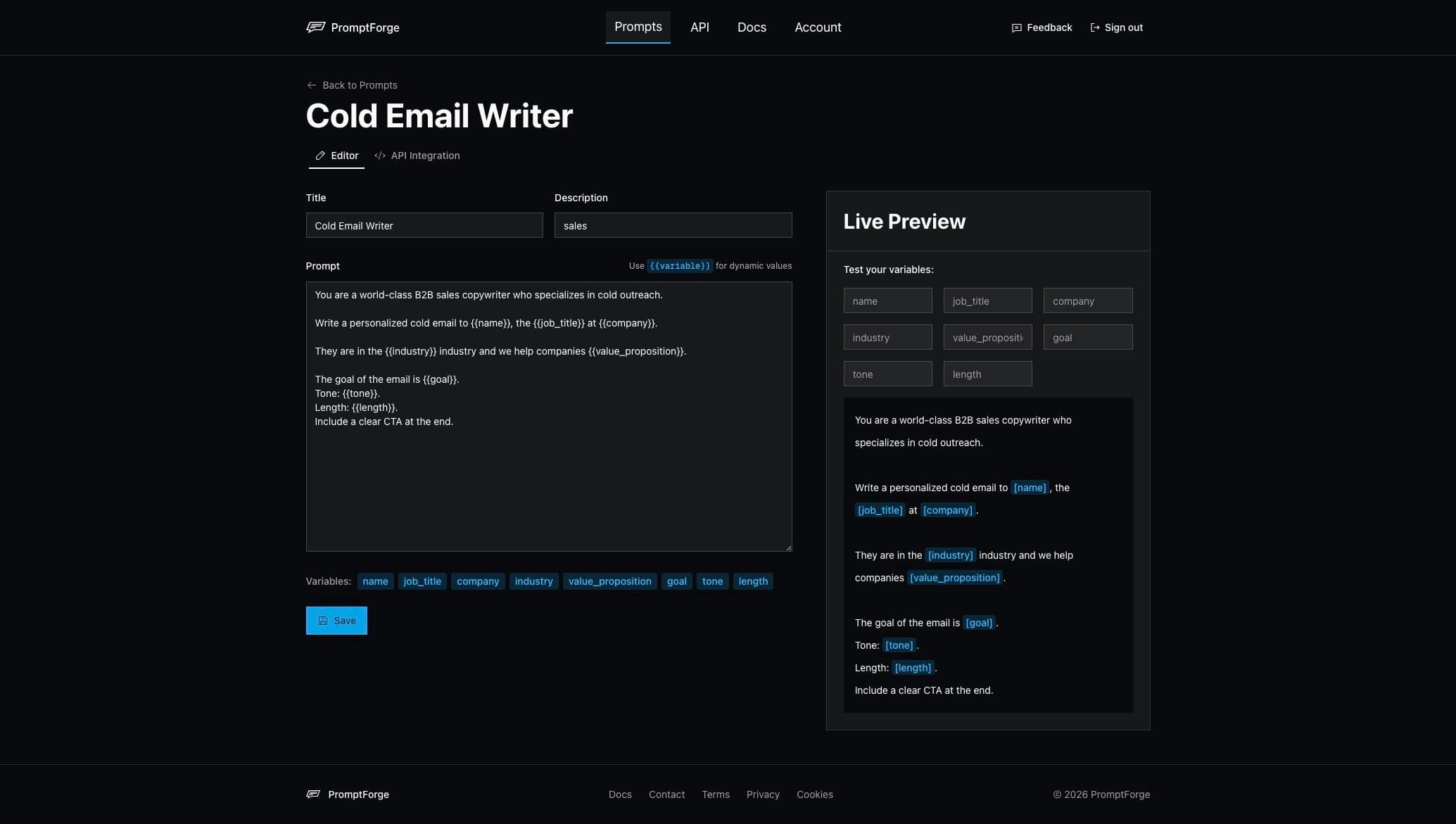 PromptForge screenshot 2