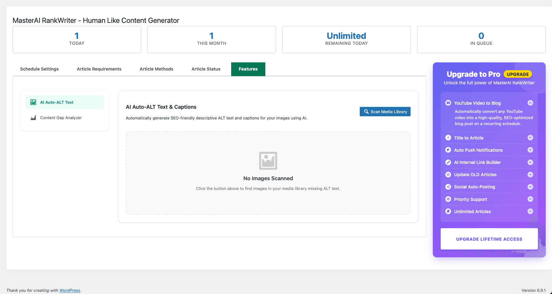 MasterAI RankWriter Free screenshot 2