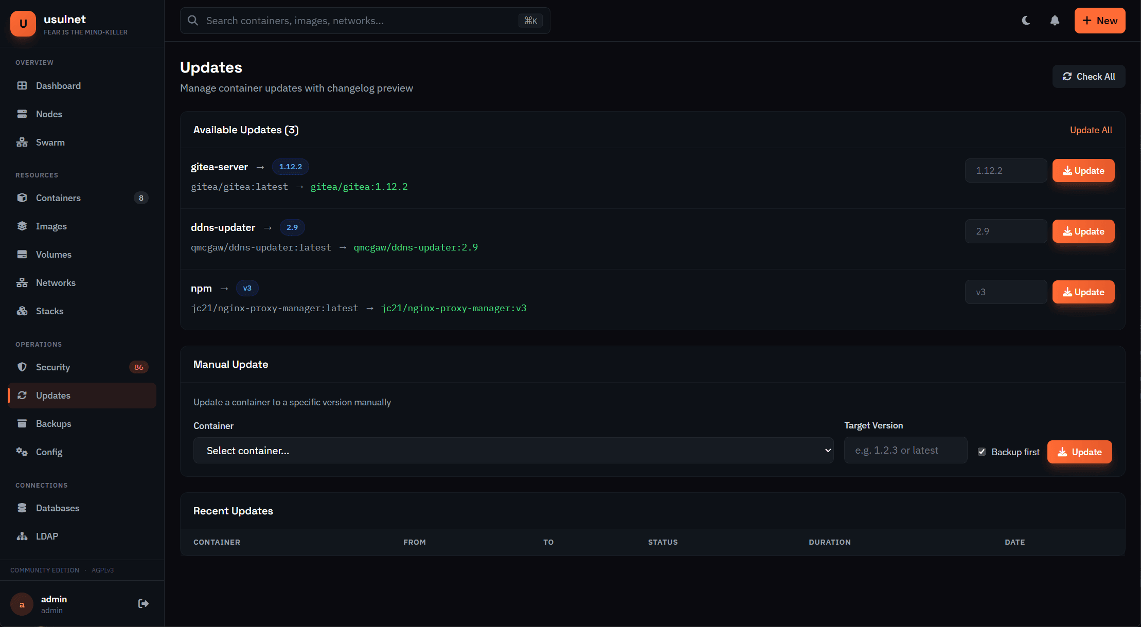 usulnet — DevOps & SysAdmins UI screenshot 49