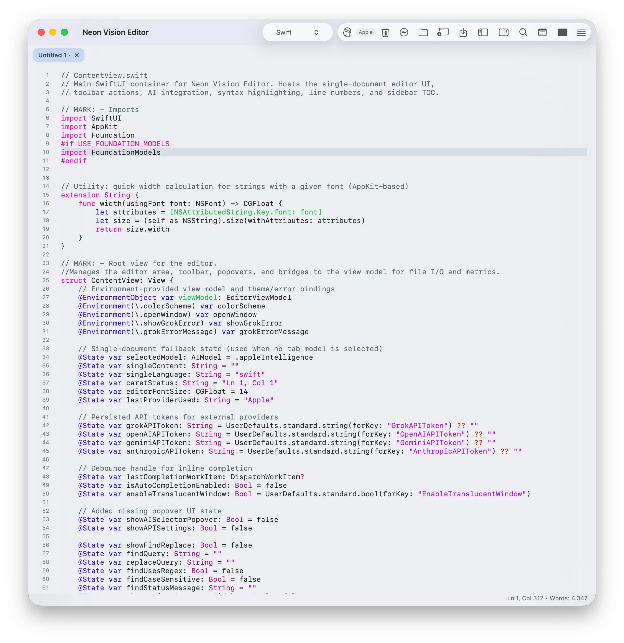 Neon Vision Editor screenshot 2