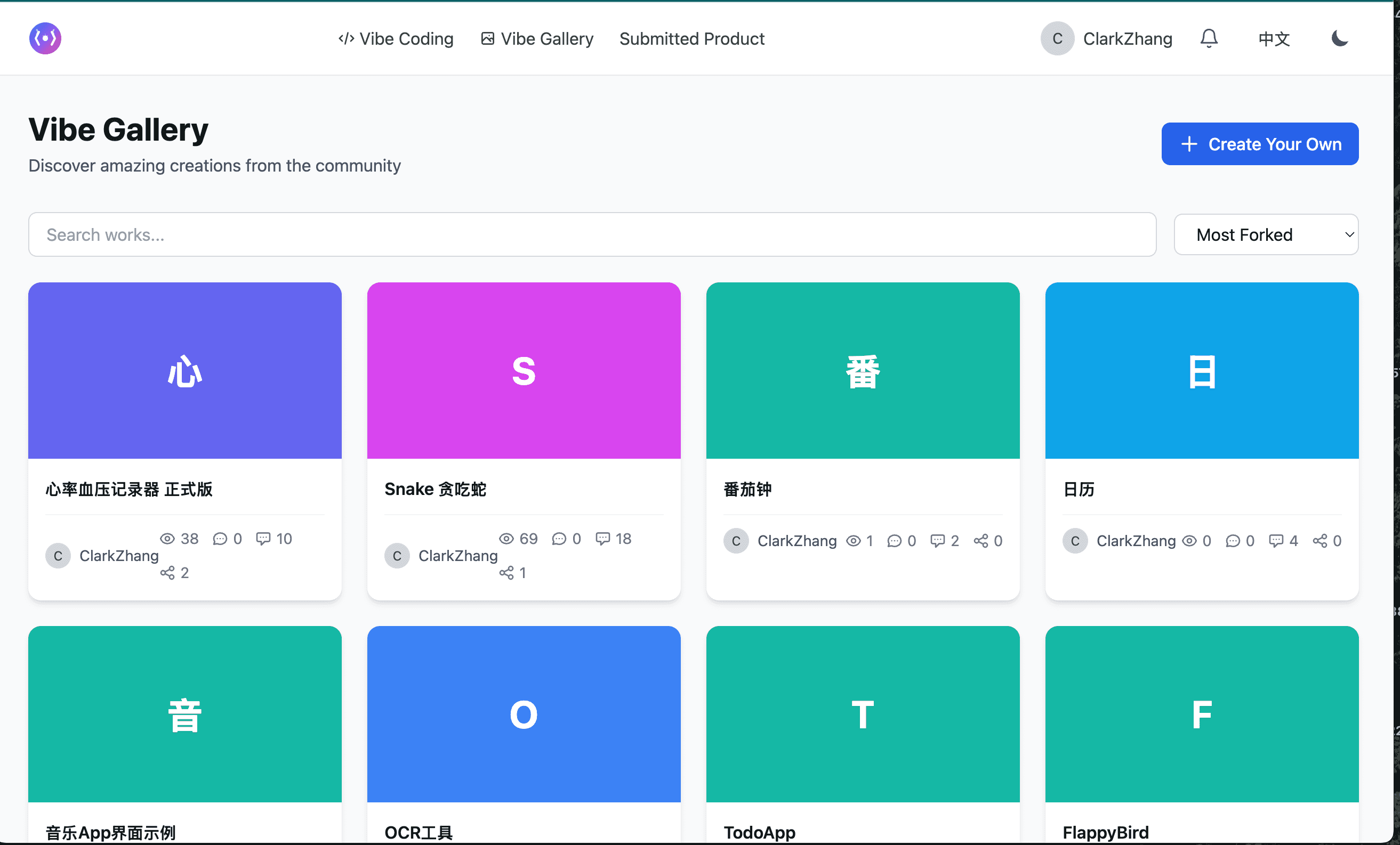 Vibe coding product screenshot 1