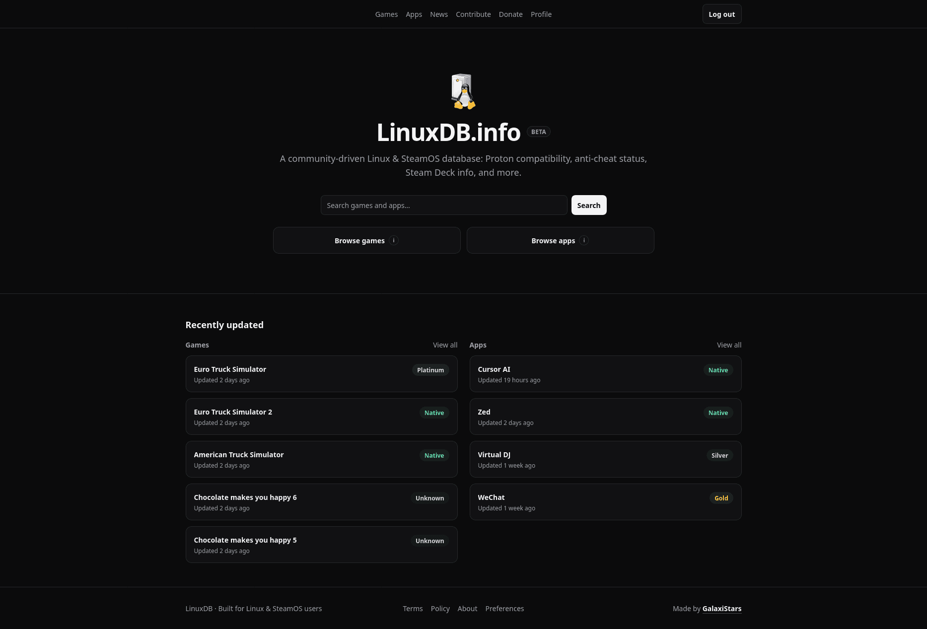LinuxDB screenshot 1