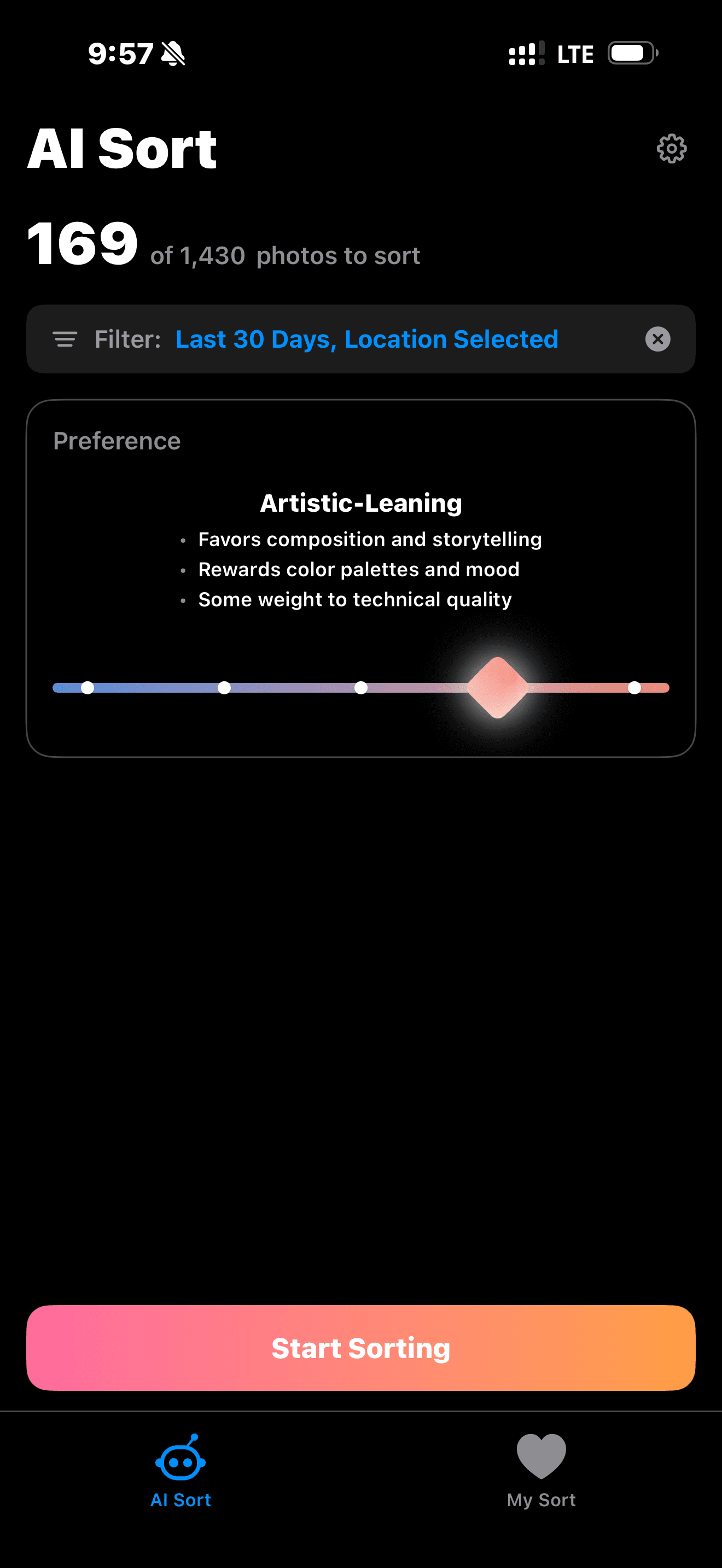 SpectraSort screenshot 2