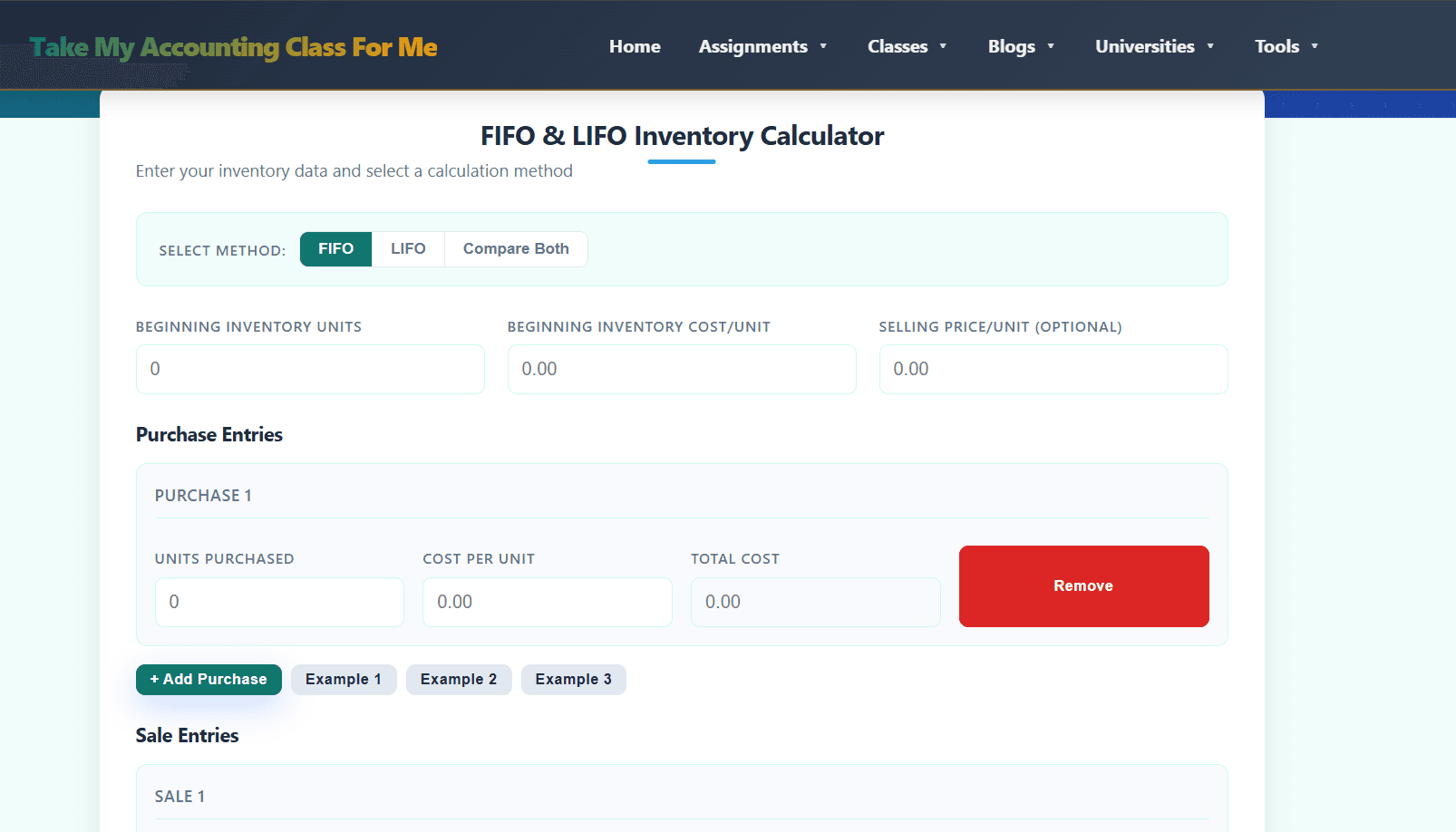 FIFO & LIFO Inventory Calculator screenshot 1