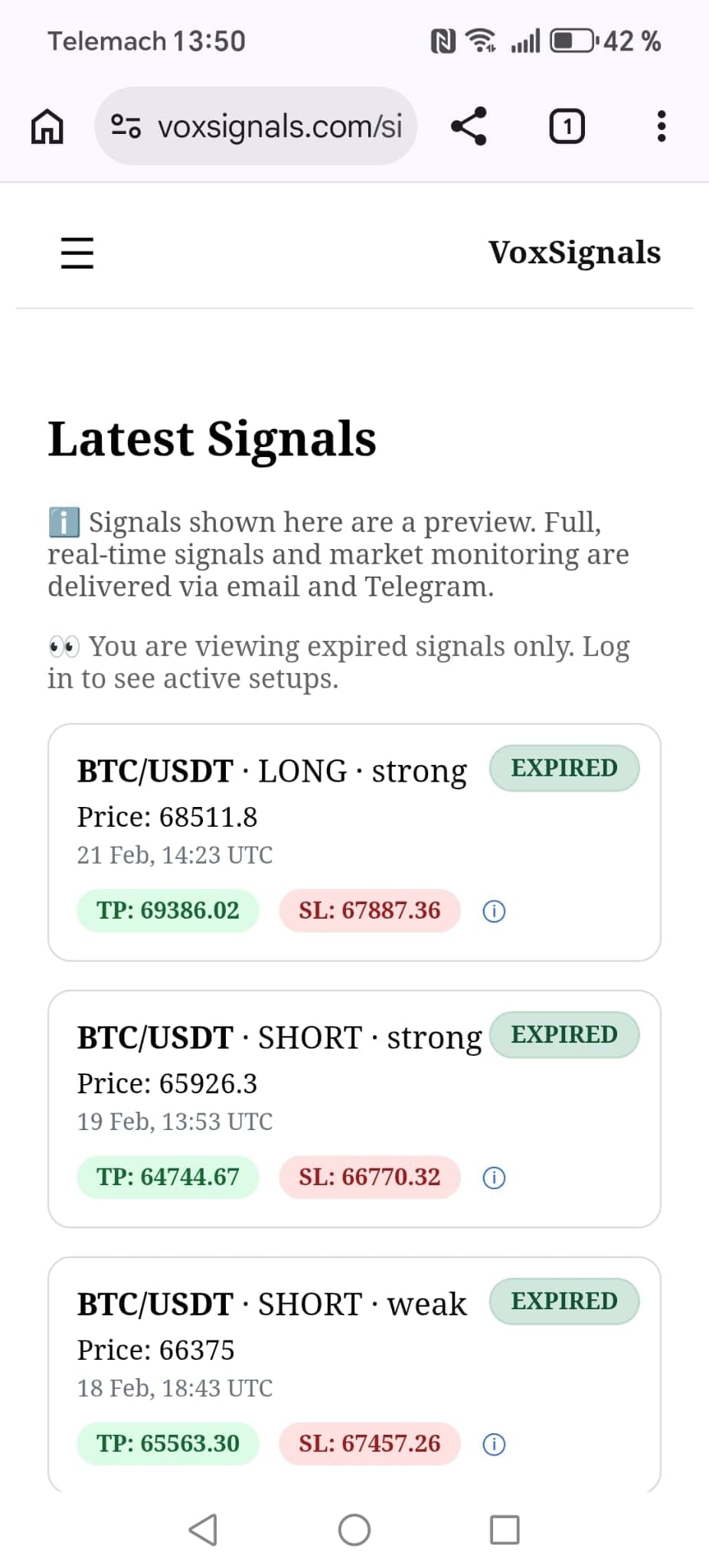 VoxSignals screenshot 2