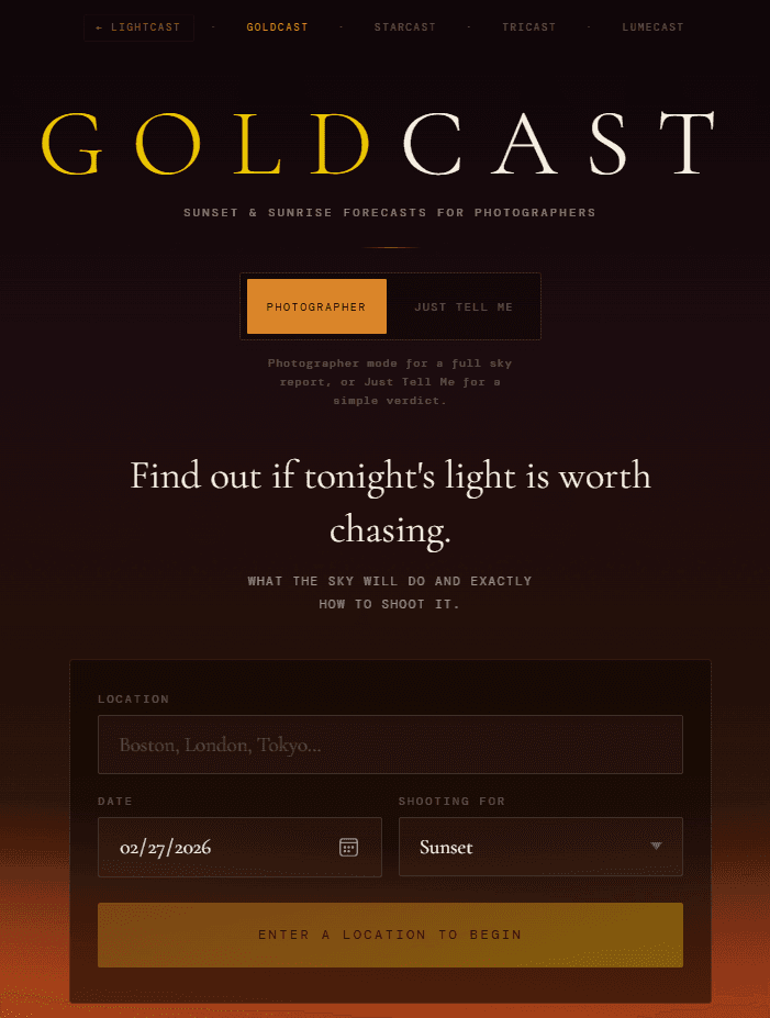 Goldcast in LightCast Suite screenshot 2