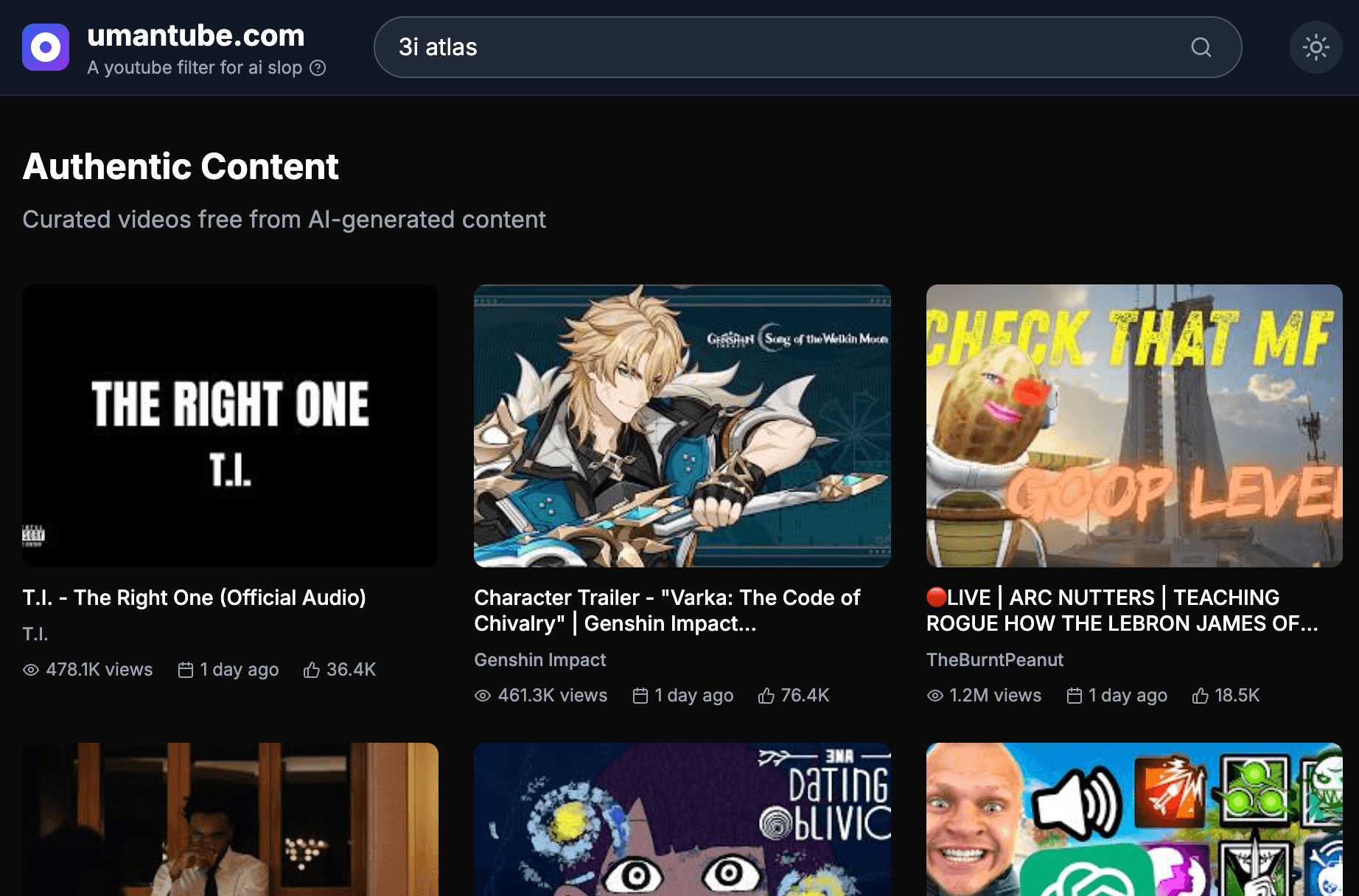 filter out youtube ai slop screenshot 1