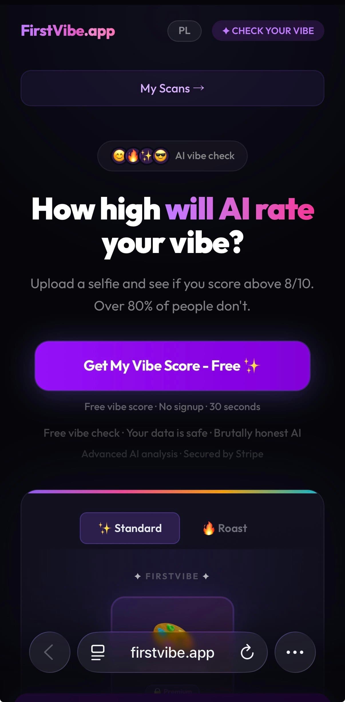 FirstVibe.app screenshot 1