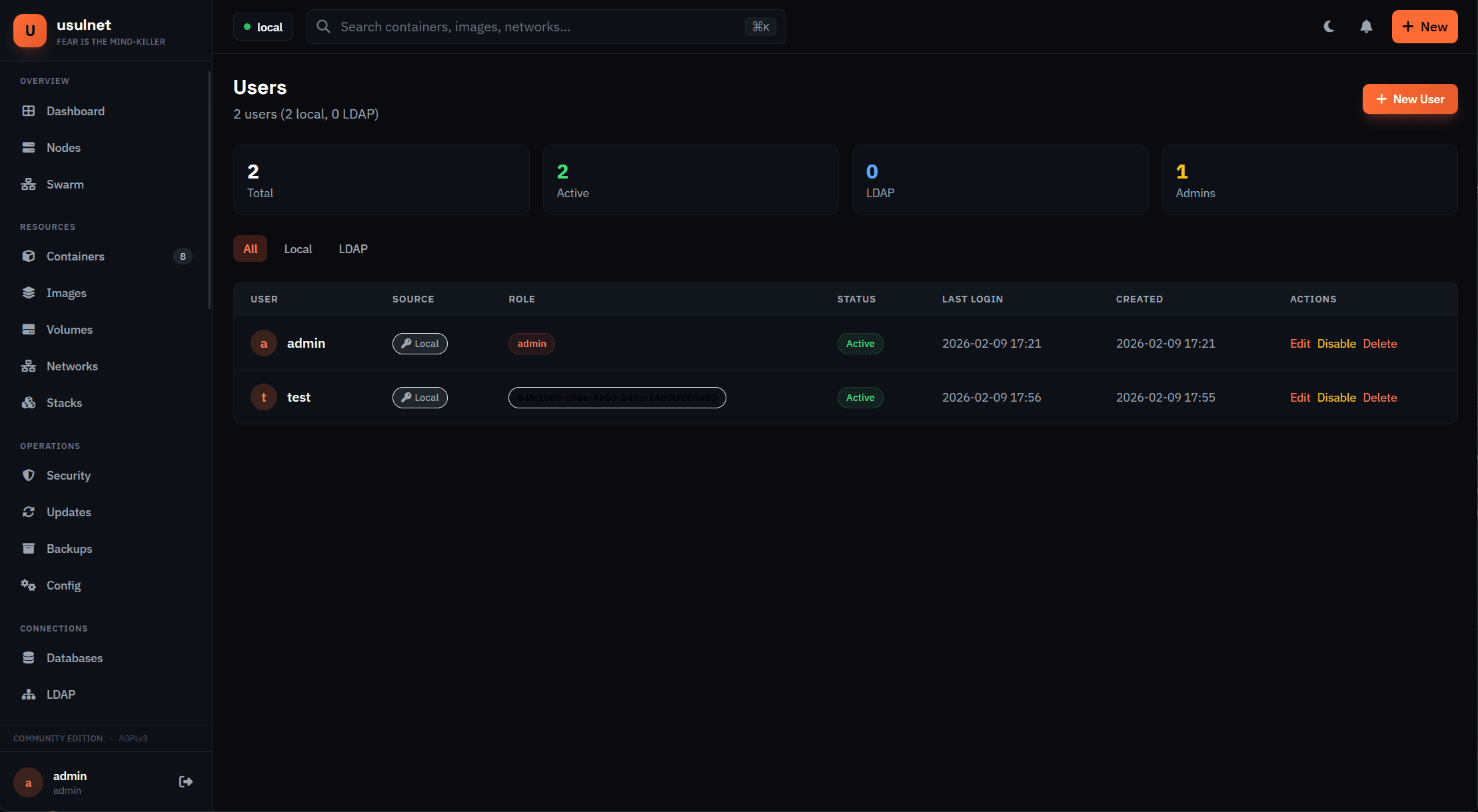usulnet — DevOps & SysAdmins UI screenshot 47