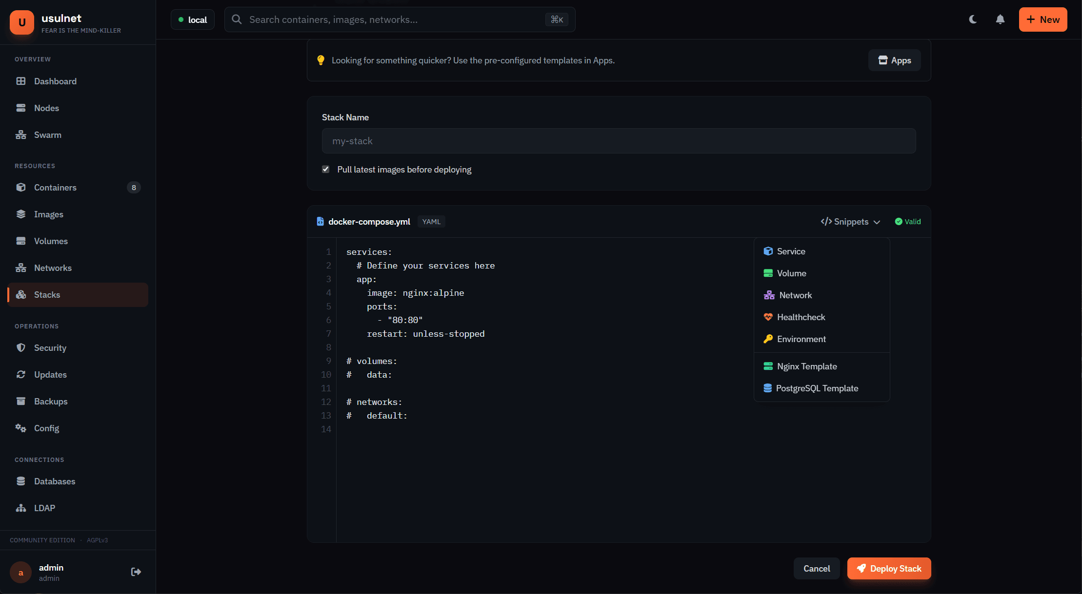 usulnet — DevOps & SysAdmins UI screenshot 24