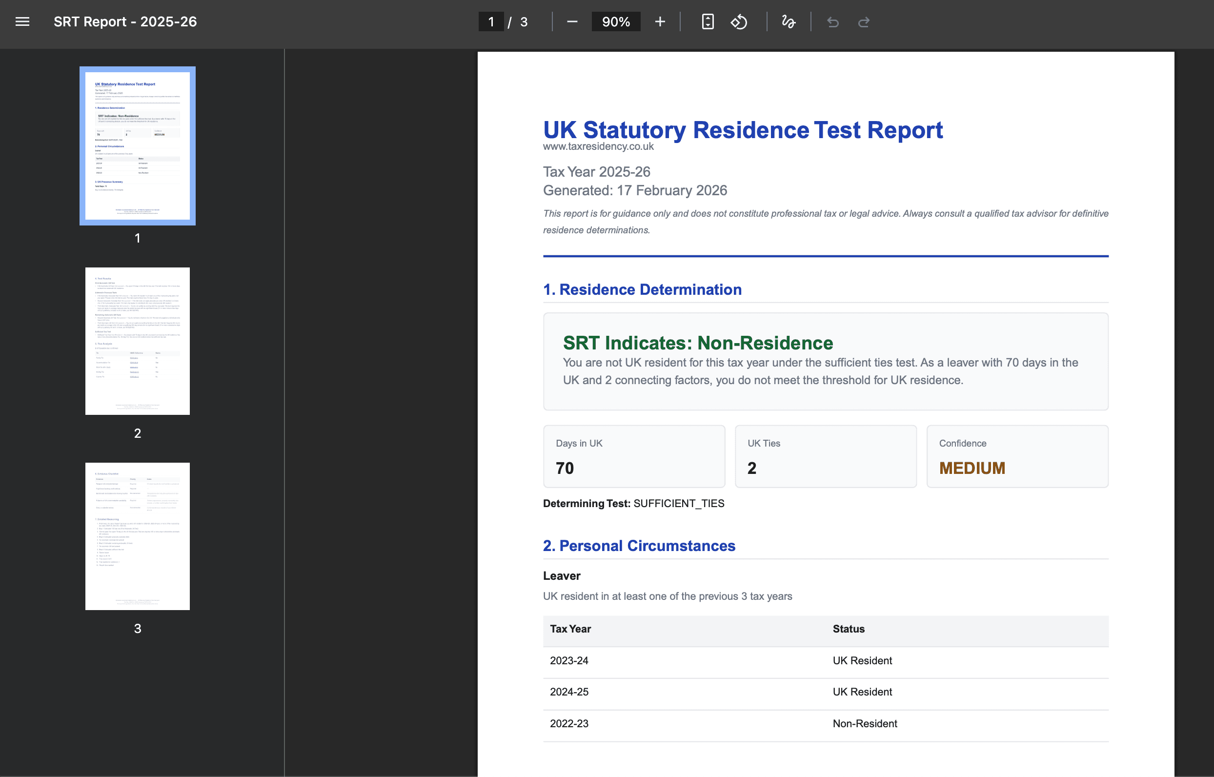 UK Tax Residence Calculator screenshot 4
