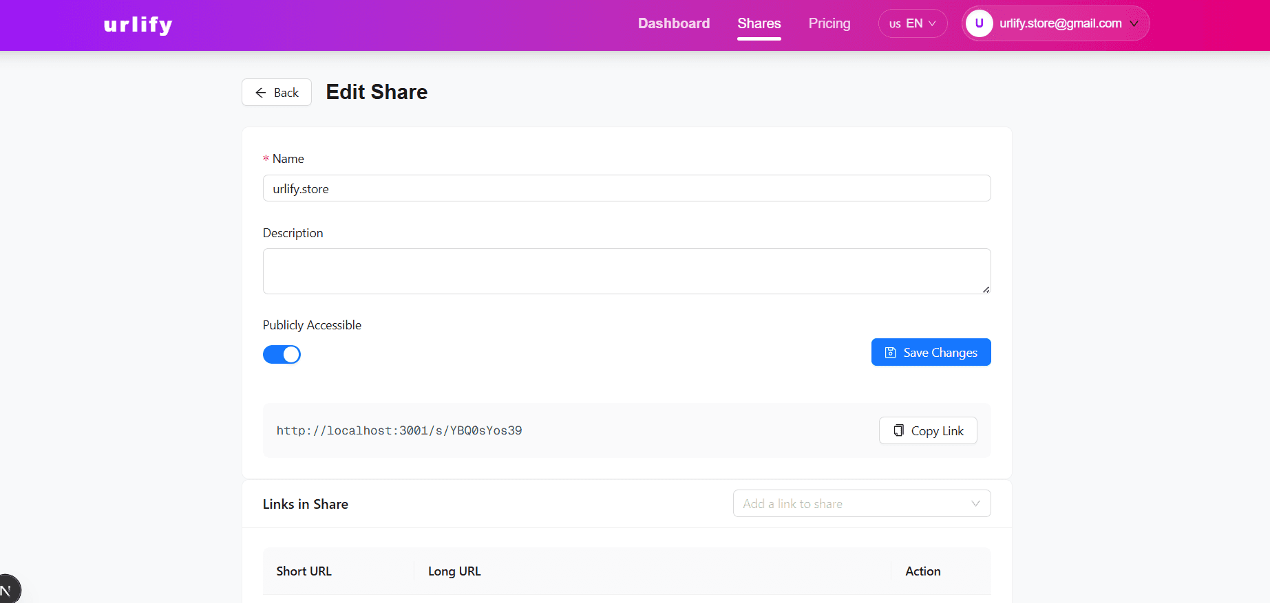 Urlify.store screenshot 1